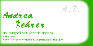 andrea kehrer business card